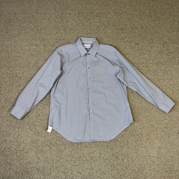 Calvin Klein Slim Fit Non-Iron Button-Up Shirt US Men's 17/32-33 - Picture 1 of 8